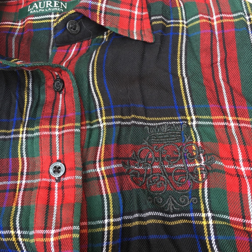 Lauren Ralph Lauren | Petite Crest Twill Plaid Shirt - Picture 3 of 10